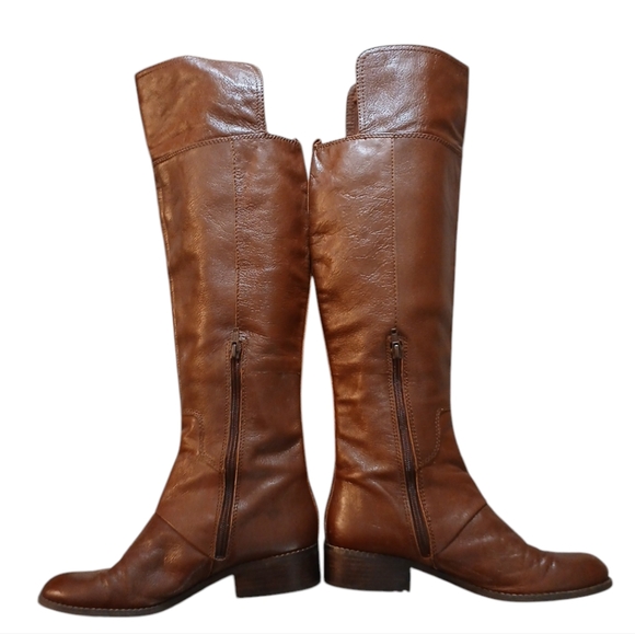 Nine West Tall Brown Leather Knee High Boots size 7 - Picture 2 of 14